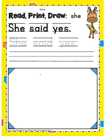 Sight word she
